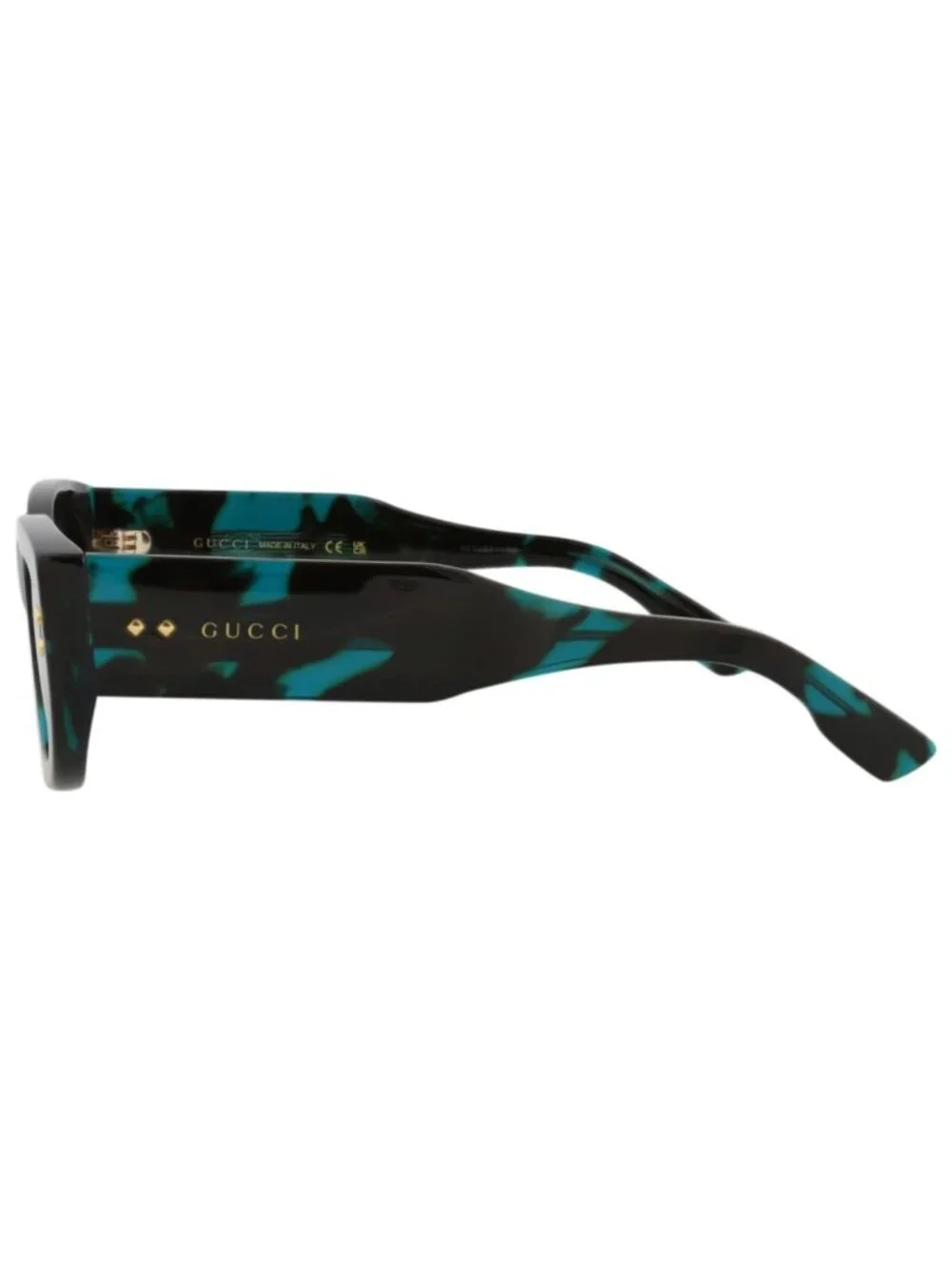 New Gucci Women's Sunglasses Square Rectangle Acetate Frame Havana Havana Grey